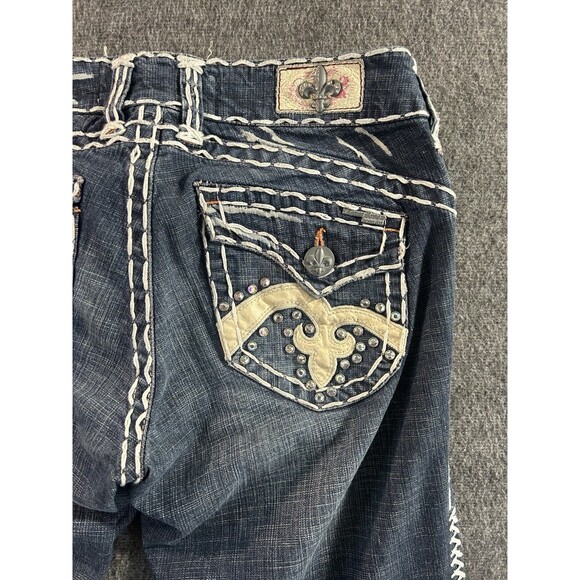 VTG Y2K Laguna Beach Jean Co 28x34 Embroidered Thick Stitch Low Rise Bootcut USA - Picture 12 of 13
